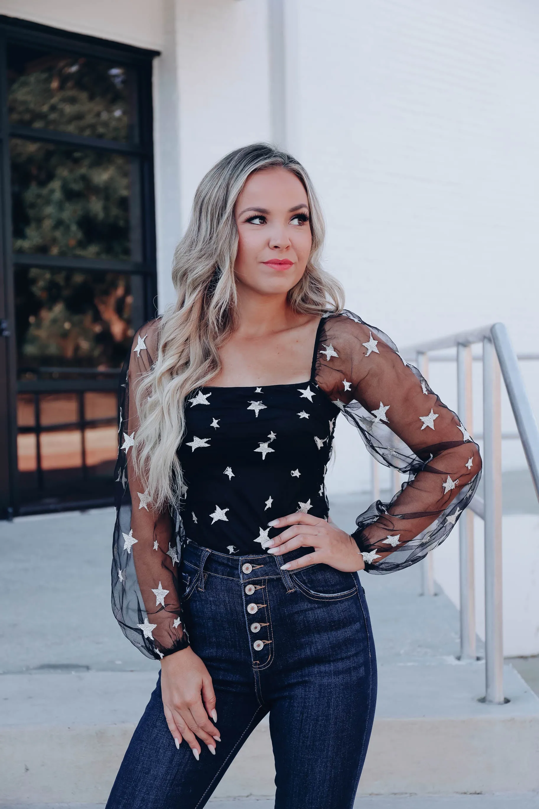Stars in My Eyes Bodysuit - Black