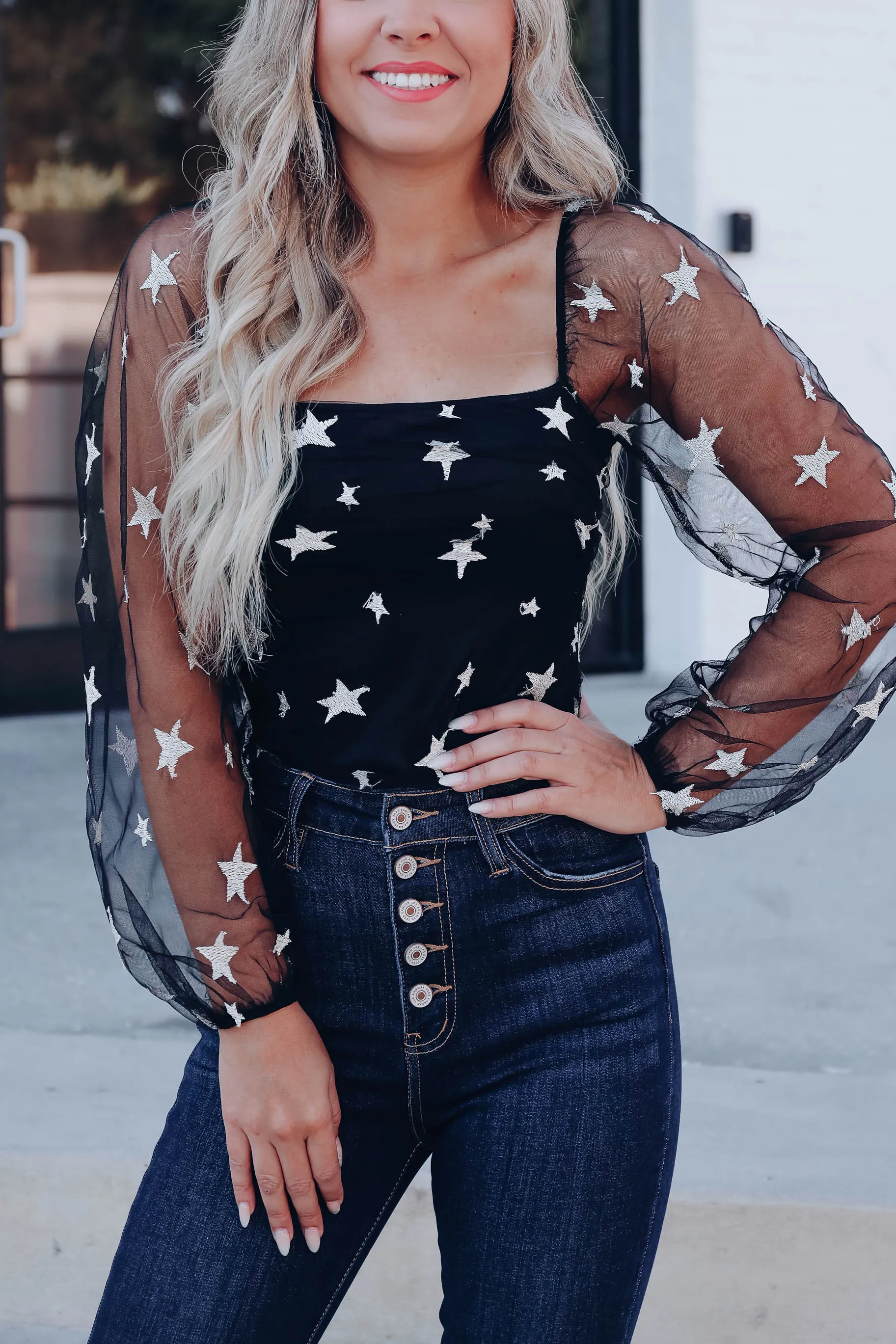 Stars in My Eyes Bodysuit - Black
