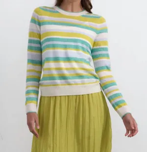 Stripe Crewneck Sweater In Mint Stripe