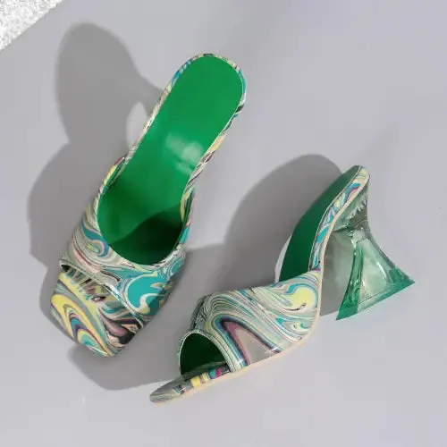 Stylish Nights Peep Mid Heels