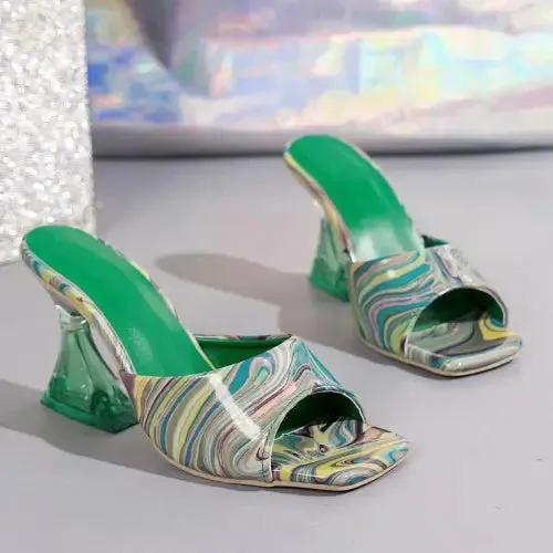 Stylish Nights Peep Mid Heels