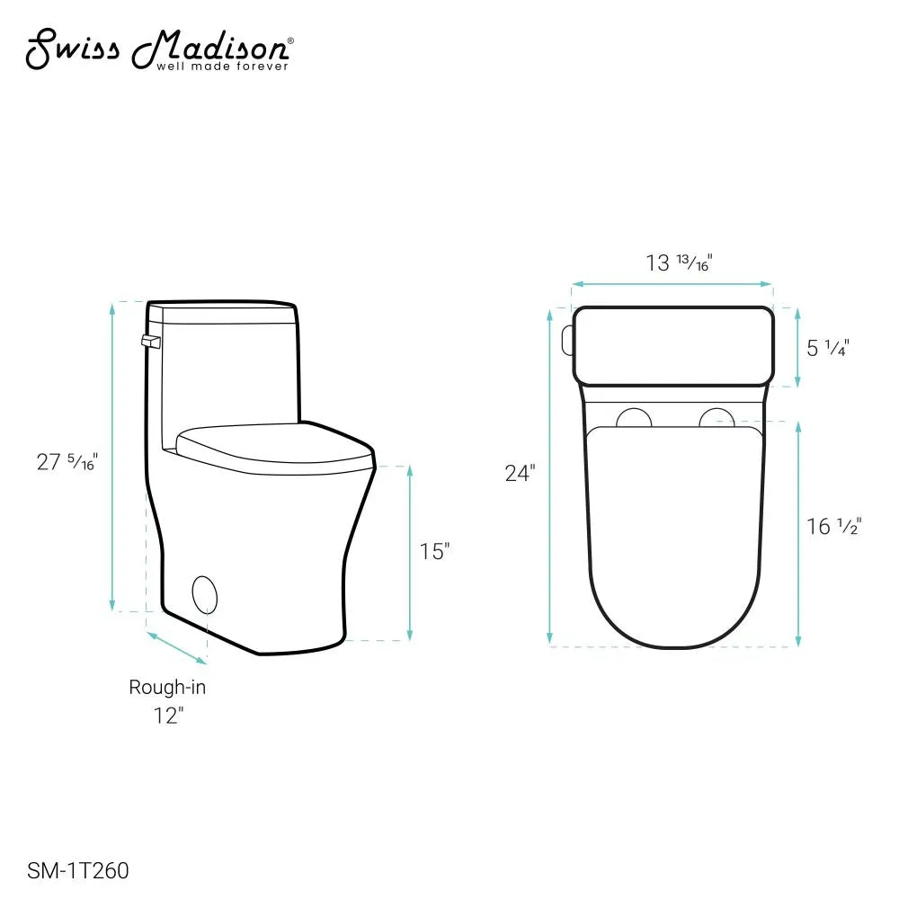 Sublime II One-Piece Round Toilet Side Flush 1.28 GPF