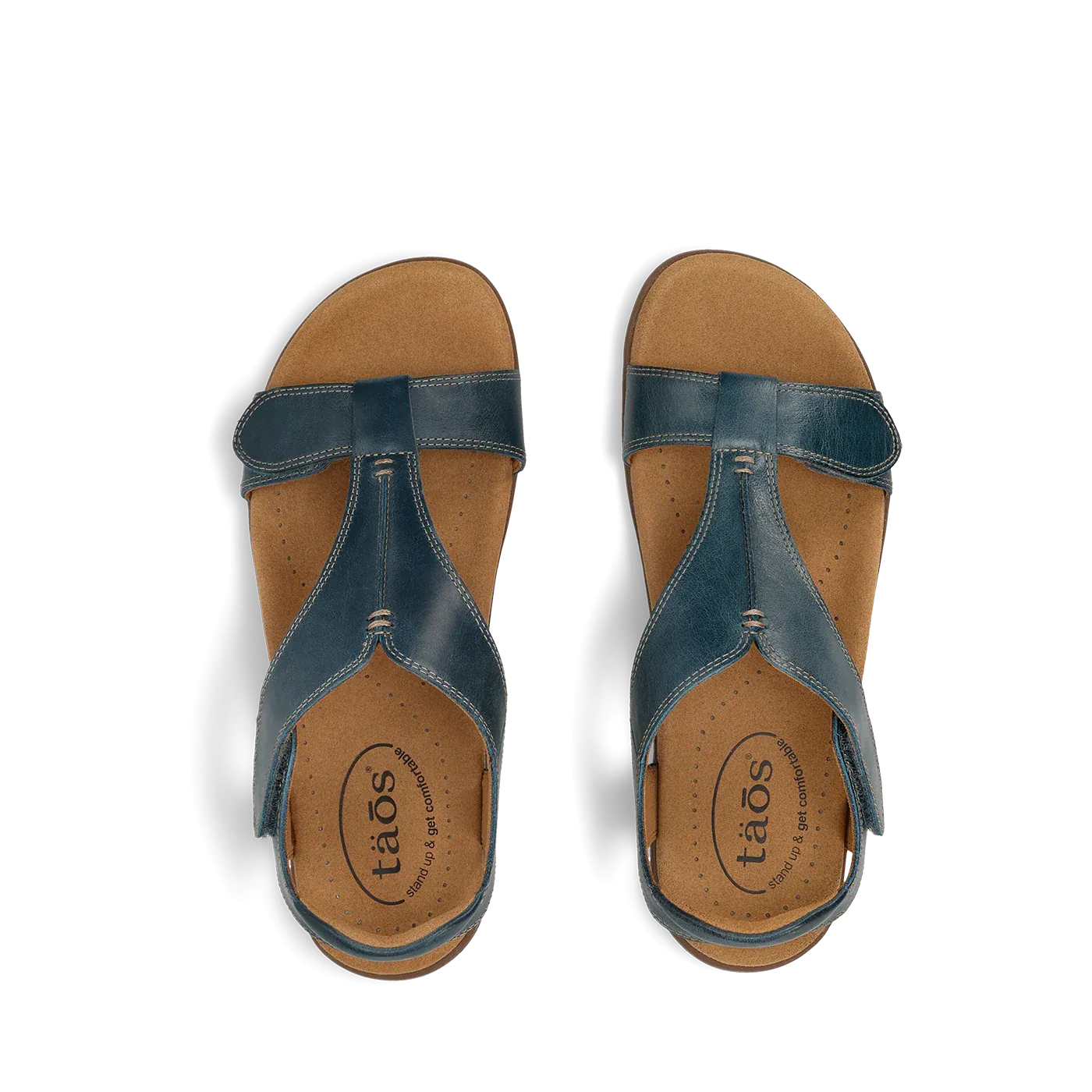 Taos Women's The Show Sandals - Petrol Blue Leather