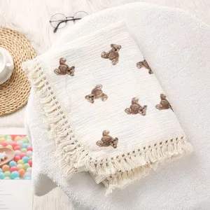Teddy Muslin Baby Blanket