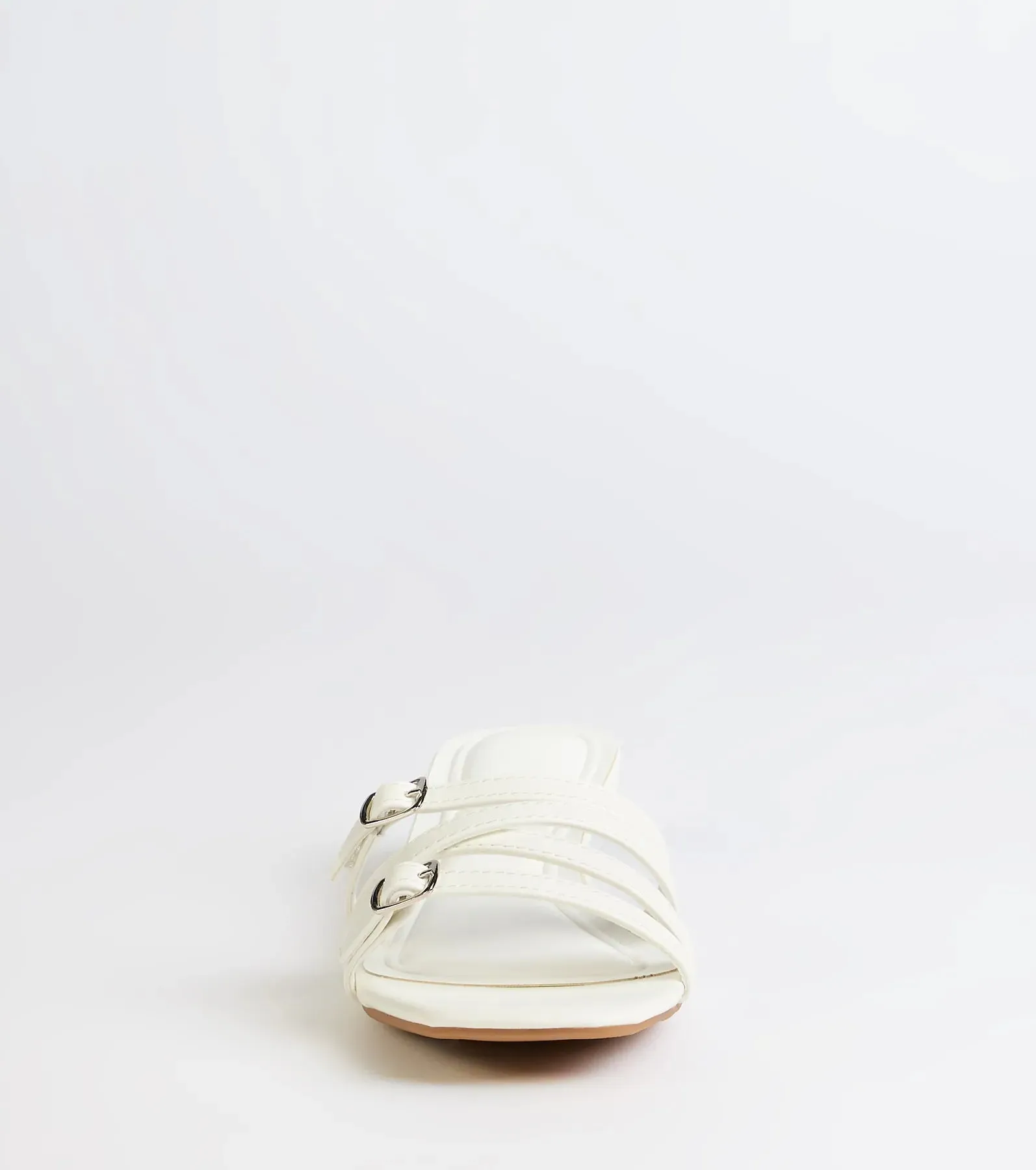 Trendy Steps Buckle Strap Kitten Heel Mules