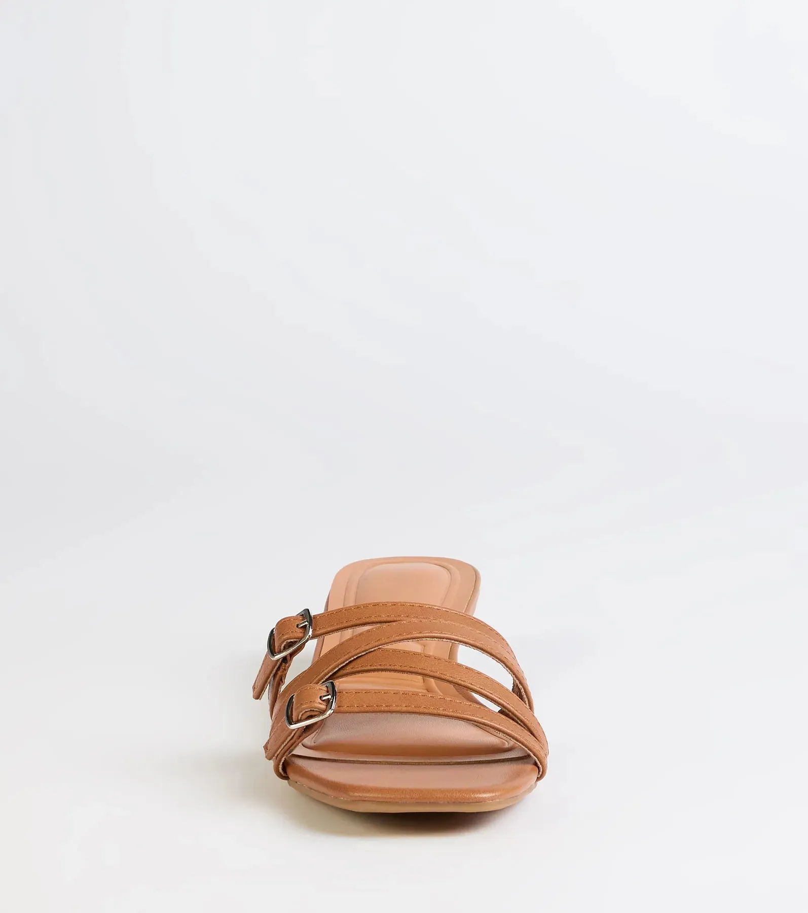 Trendy Steps Buckle Strap Kitten Heel Mules