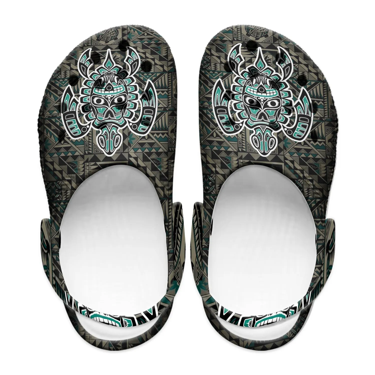 Unisex Pattern Fleece Clog Shoes For Women and Men Native American Style