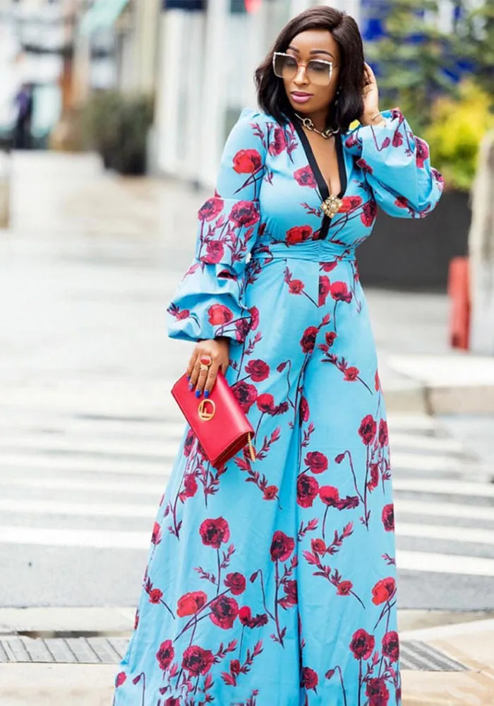 Vibrant Long-Sleeve African Print Jumpsuit for Bold and Stylish Elegance
