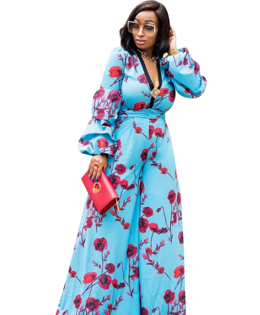 Vibrant Long-Sleeve African Print Jumpsuit for Bold and Stylish Elegance