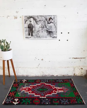 Vintage Mini Turkish Kilim Rug 2'8"x5'2"