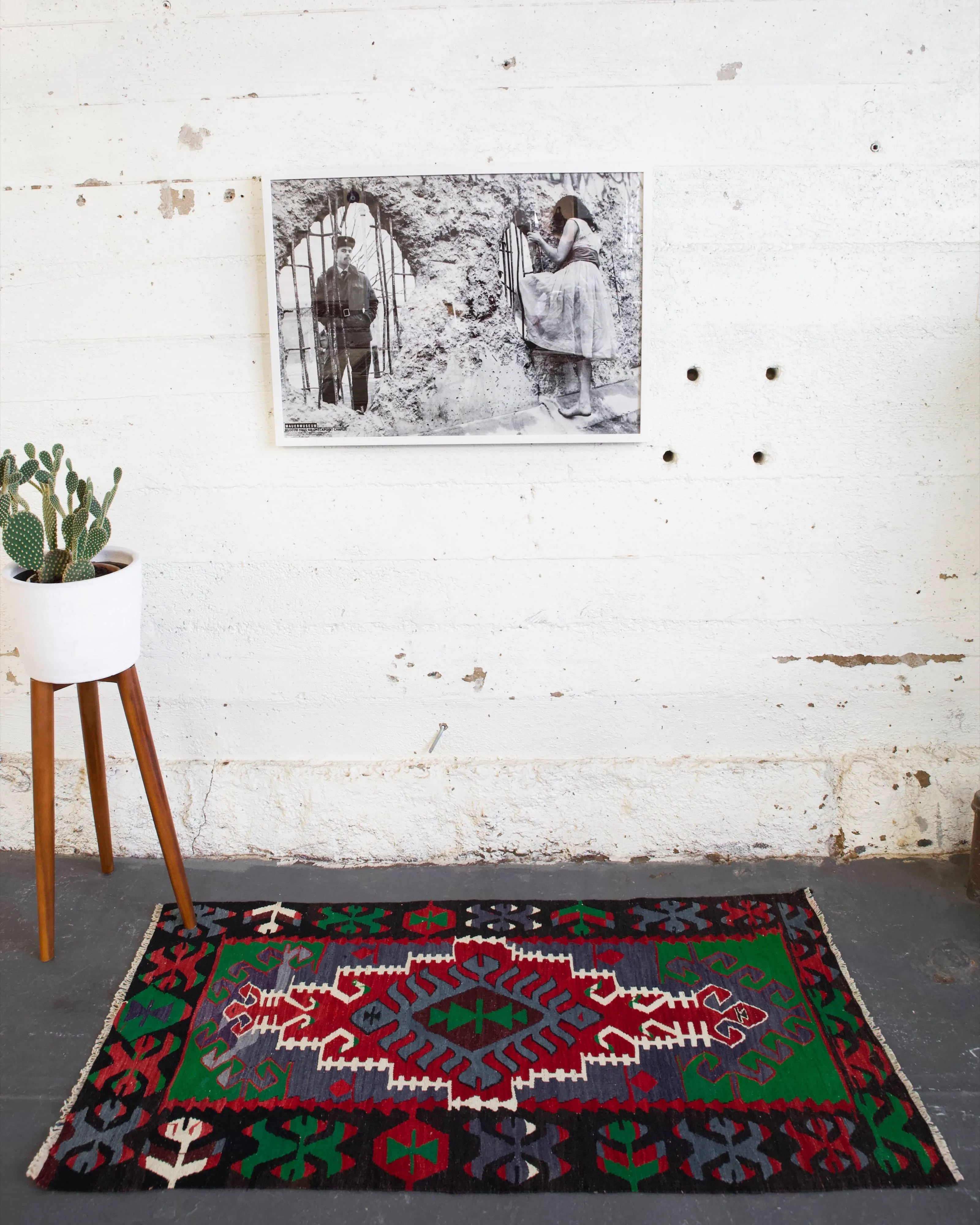 Vintage Mini Turkish Kilim Rug 2'8"x5'2"