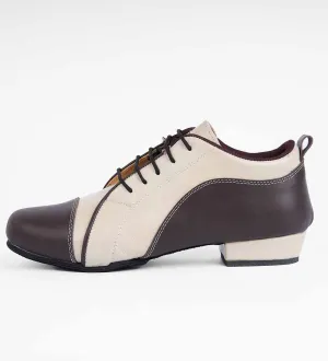 Warm Cream & Brown Leather – Men's Tango Trainer - Arrabal 6003