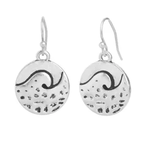 Wave Dangle Earrings - Silver