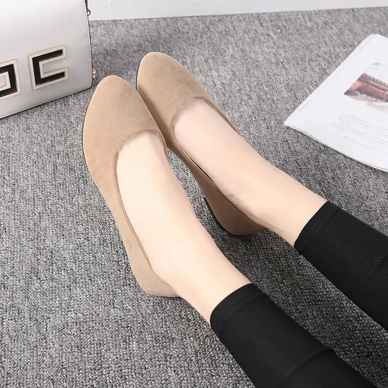 Women Flats Slip on Flat Shoe Candy Color Pointed Toe Female Loafers Plus Size Shoes Woman Spring Faux Suede Ladies Ballet Flats
