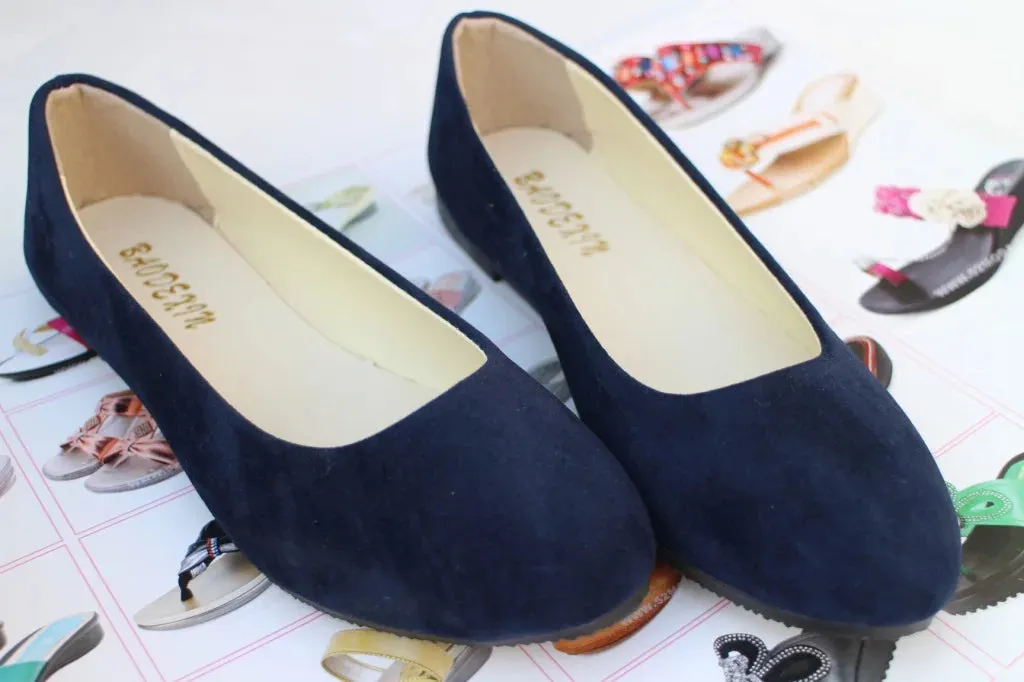 Women Flats Slip on Flat Shoe Candy Color Pointed Toe Female Loafers Plus Size Shoes Woman Spring Faux Suede Ladies Ballet Flats