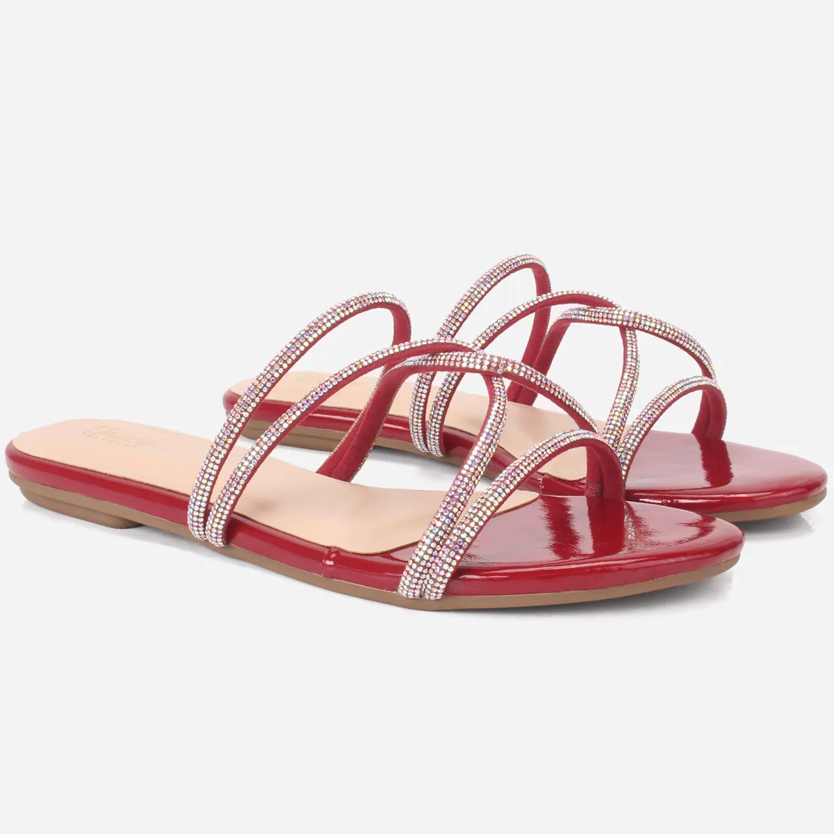 Women "GUARIS" Summer Embellished Flat Slippers