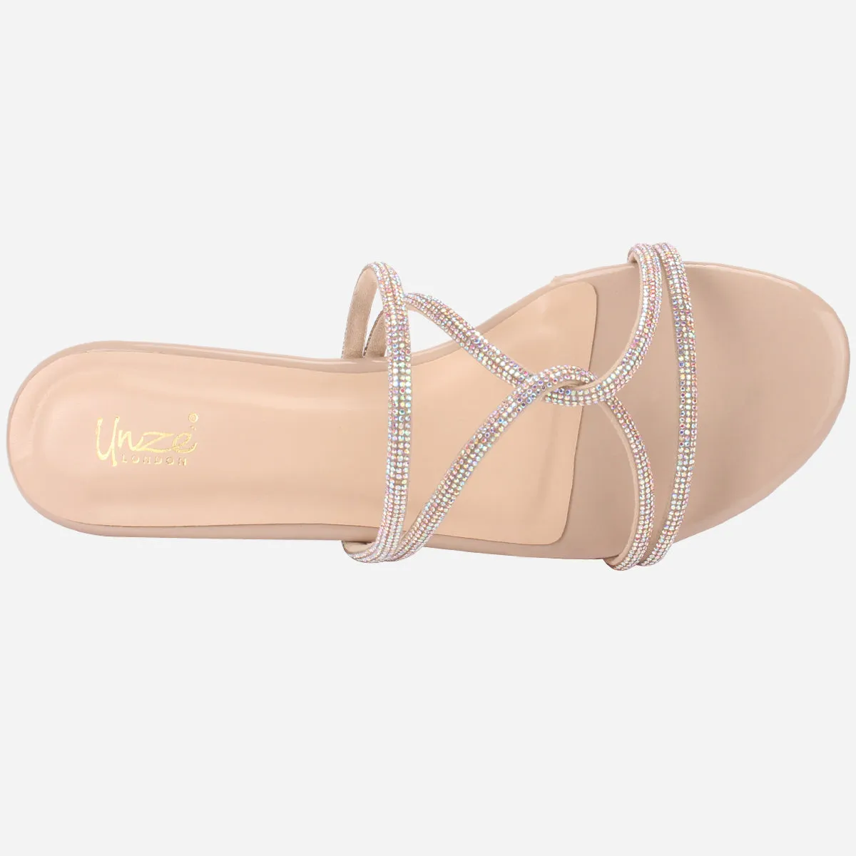 Women "GUARIS" Summer Embellished Flat Slippers
