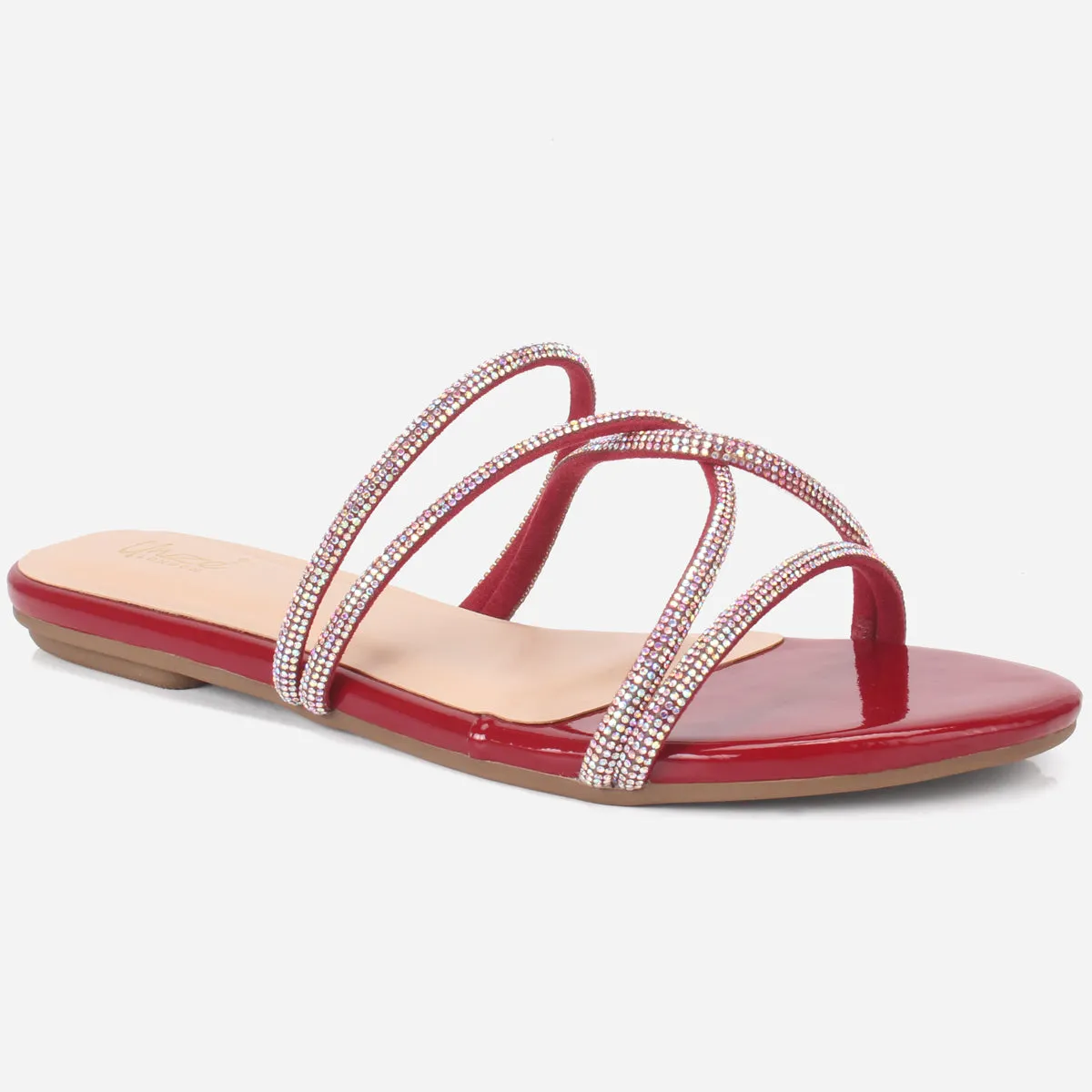 Women "GUARIS" Summer Embellished Flat Slippers