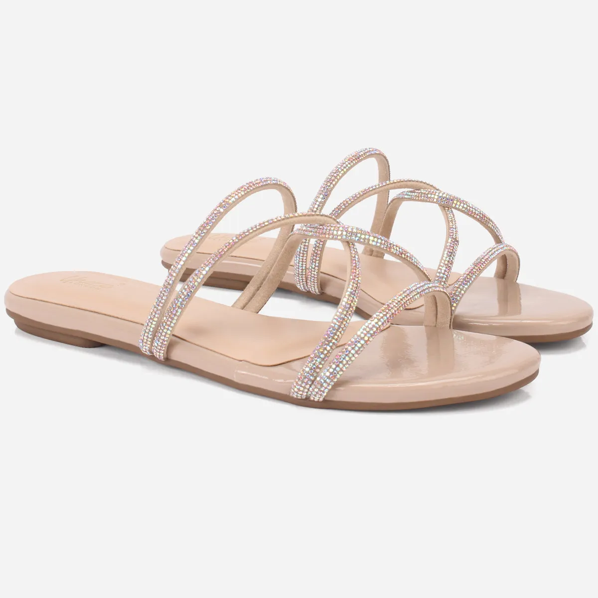Women "GUARIS" Summer Embellished Flat Slippers
