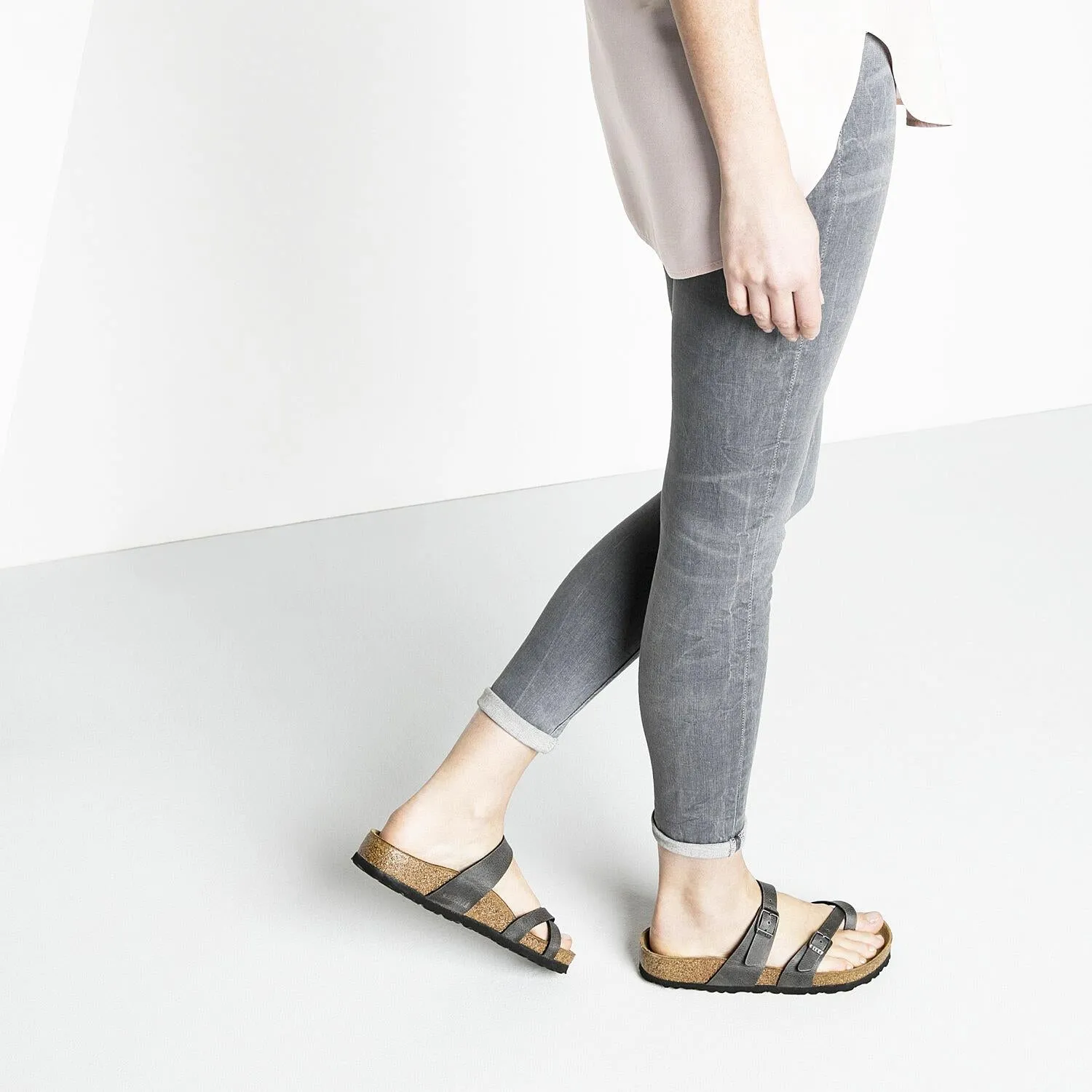 Women's Birkenstock Mayari Anthracite Birko-Flor Pull Up