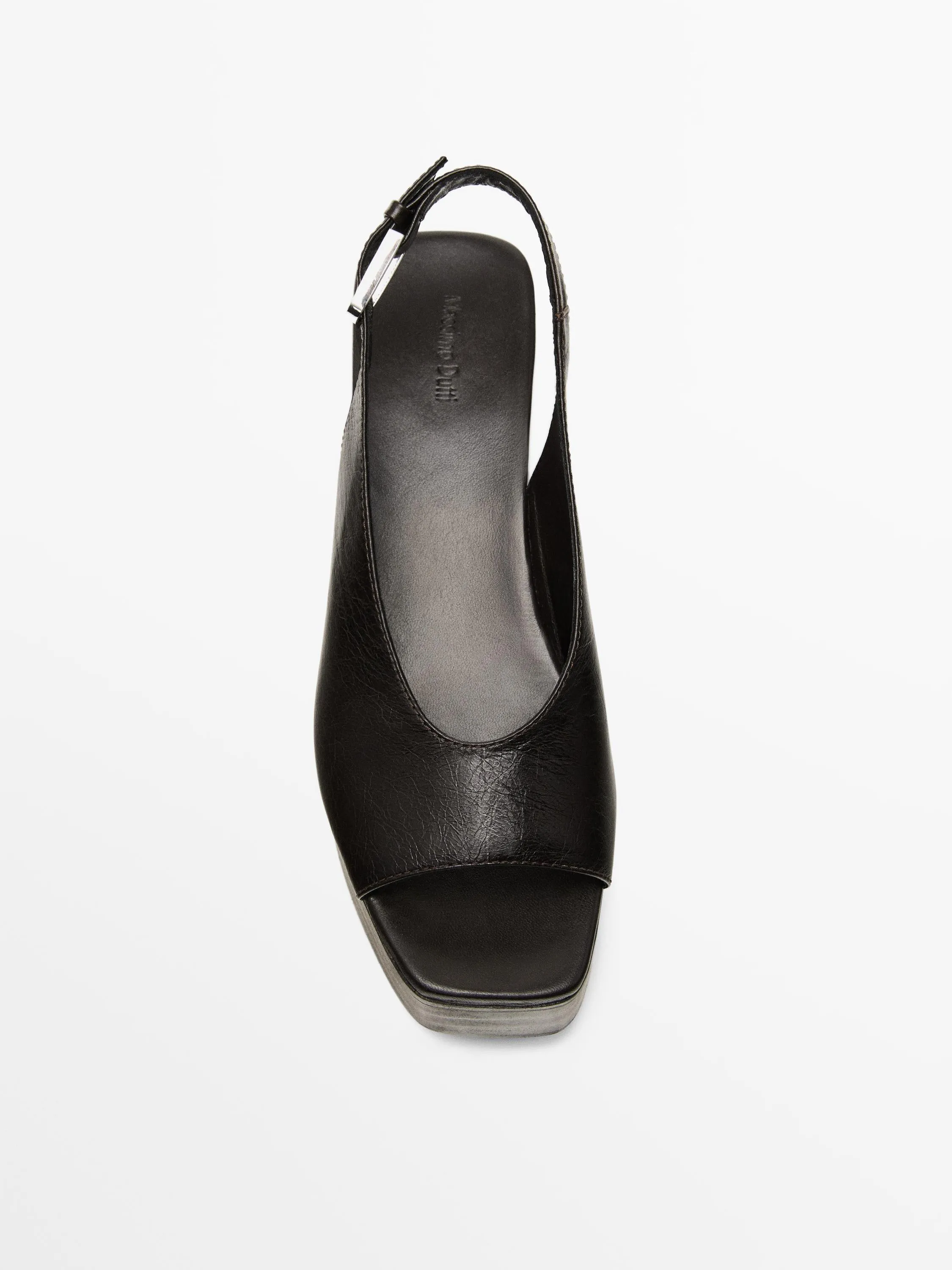 Wooden wedge mule sandals